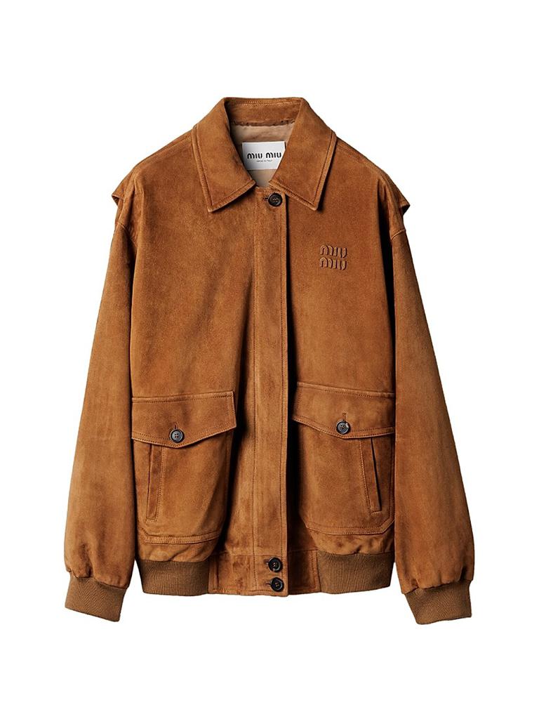 Miu Miu Miu Miu Logo-Patch Zipped Bomber Jacket - Jackets