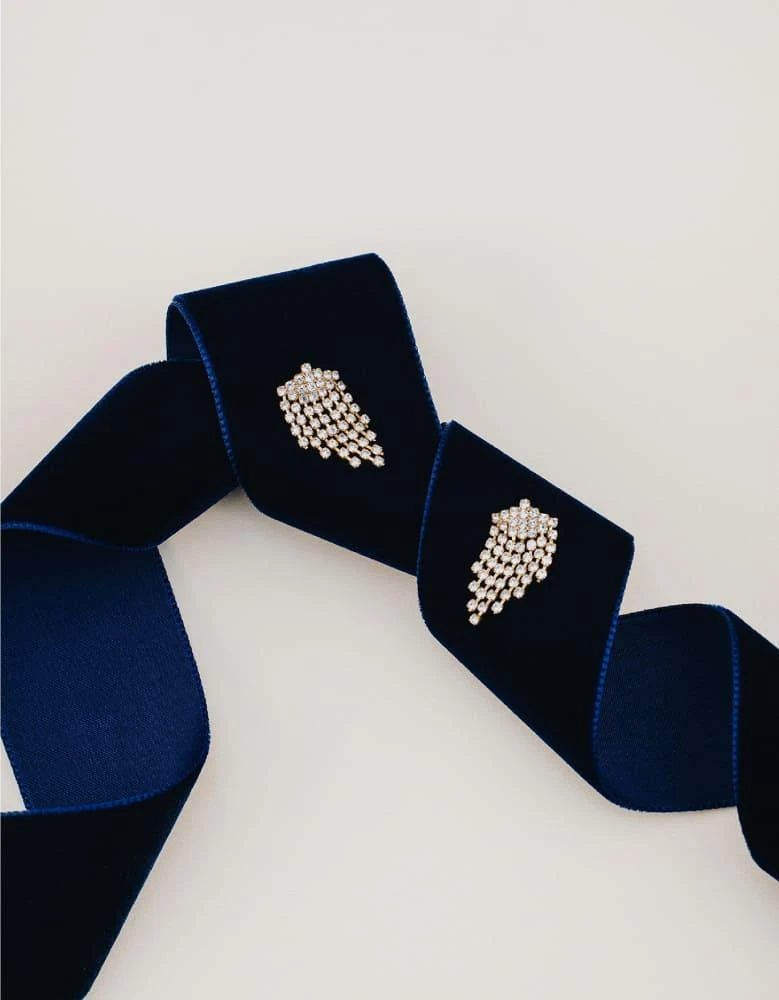 Orelia Orelia crystal waterfall chain earrings in gold plated 4