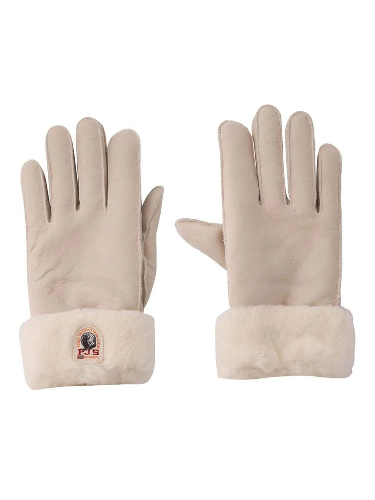 Parajumpers Parajumpers Logo Patch Shearling-Cuff Gloves from Cettire