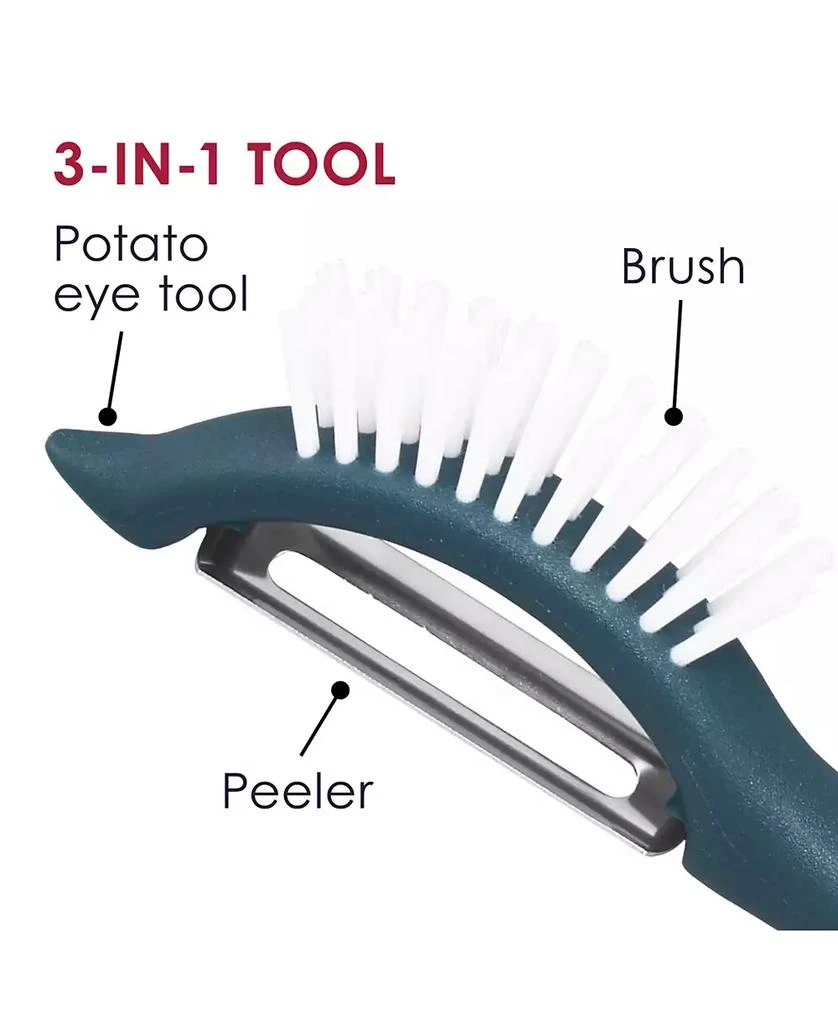 Rachael Ray Cucina Nylon Nonstick Kitchen Utensil and Veg-A-Peel Set, 5-Pc., Sea Salt Gray 7
