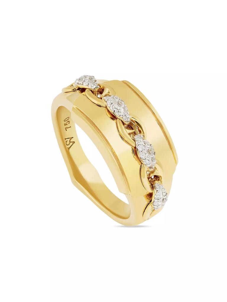 Stephen Webster Blade Of Glory 18K Yellow Gold & 0.1 TCW Diamond Pinky Ring
