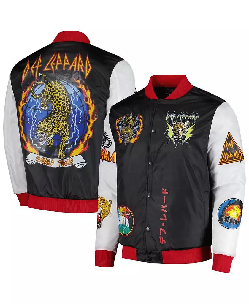 Reason Men's and Women's Black Def Leppard Bomber Full-Snap Jacket