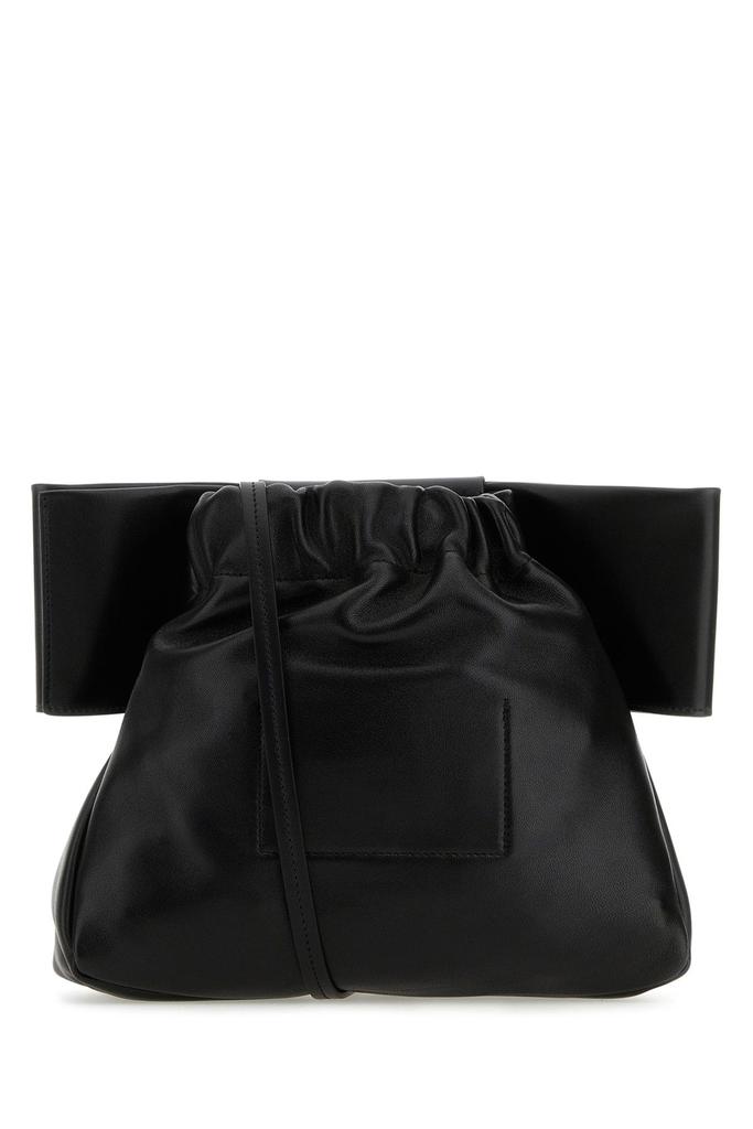Jil Sander Black nappa leather medium Bow clutch