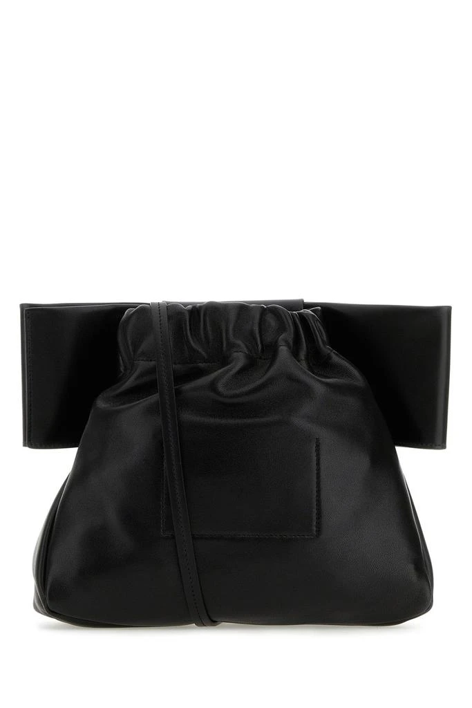 Jil Sander Black nappa leather medium Bow clutch 2