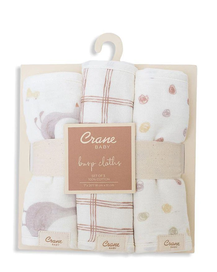 Crane Baby Charlie Burp Cloth Set, 3 Pack 3