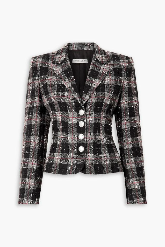 Alessandra Rich Checked wool-blend bouclé blazer 1