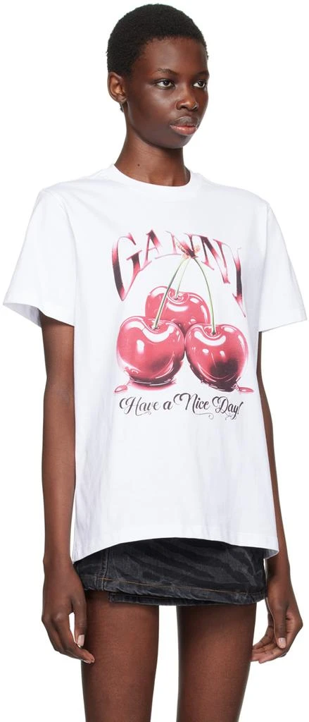 Ganni White Cherry T-Shirt 2