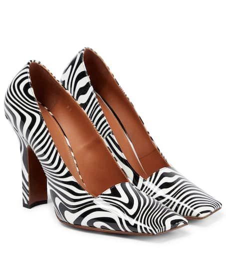 Vetements Boomerang zebra-print leather pumps 1