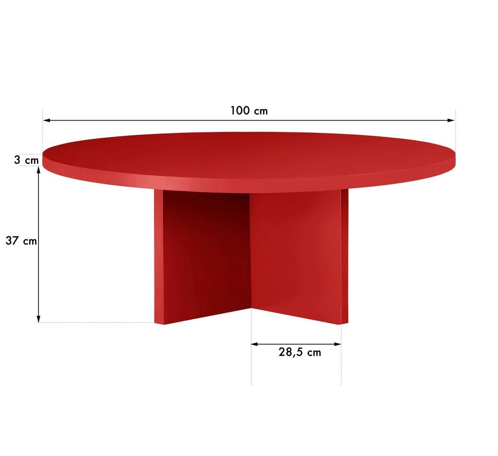 Really Nice Things Table Basse Pausa Ronde 100 Cm En Stratifié - Flame - Flame 10