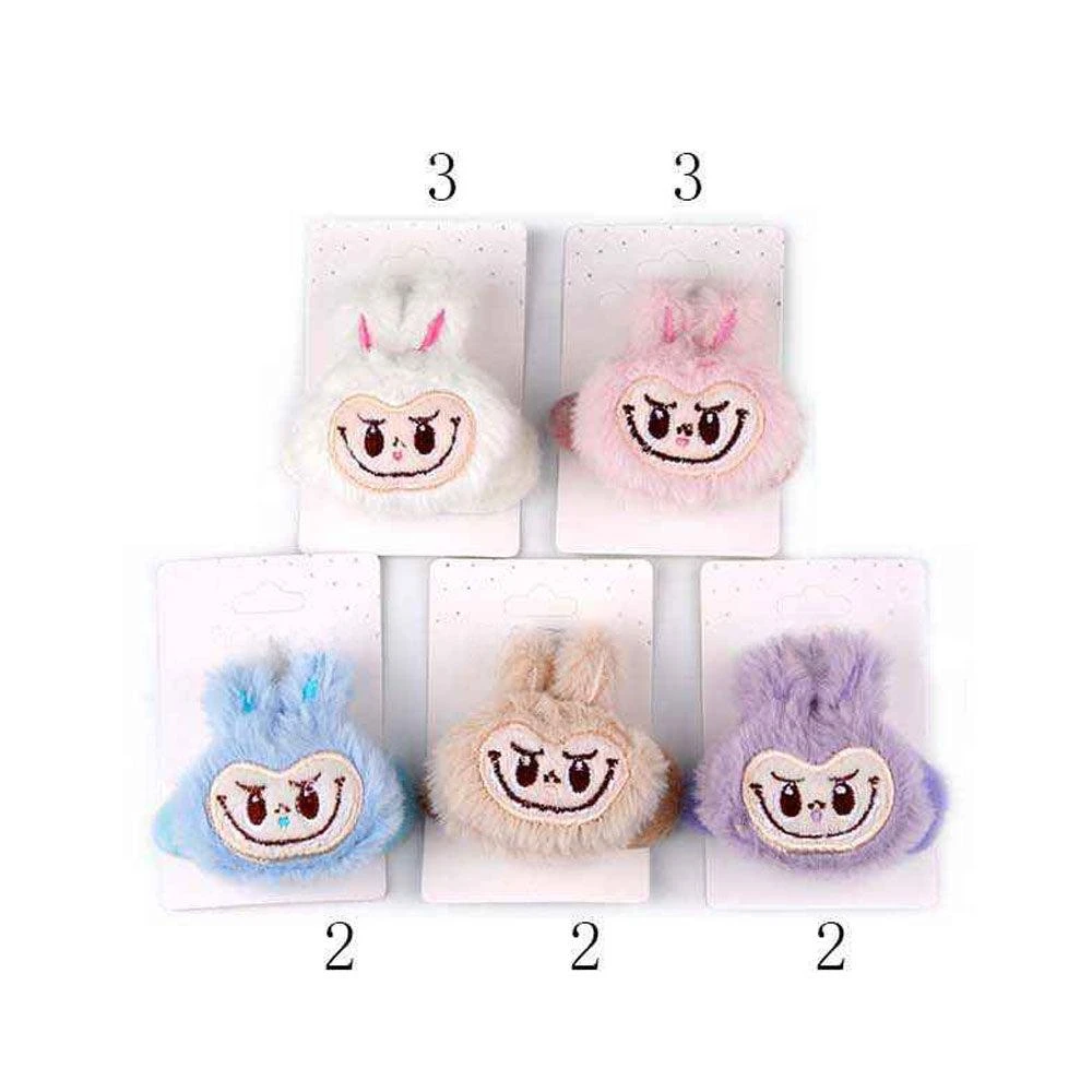FASHNZFAB 12PCS - Plush Monster Bunny Character Face Hair Clips 2