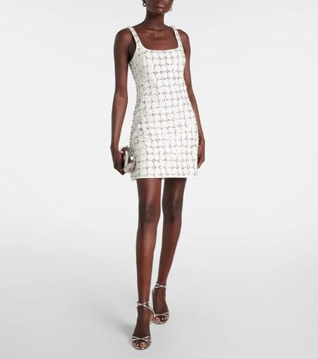 simkhai ziva crystal embellished crepe mini dress Ziva Embellished Mini Dress SIMKHAI