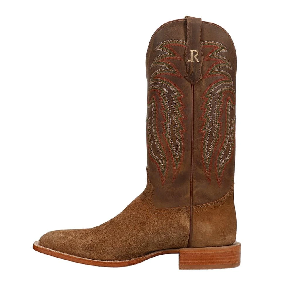 R. Watson Boots Rough Out Wide Square Toe Cowboy Boots 3