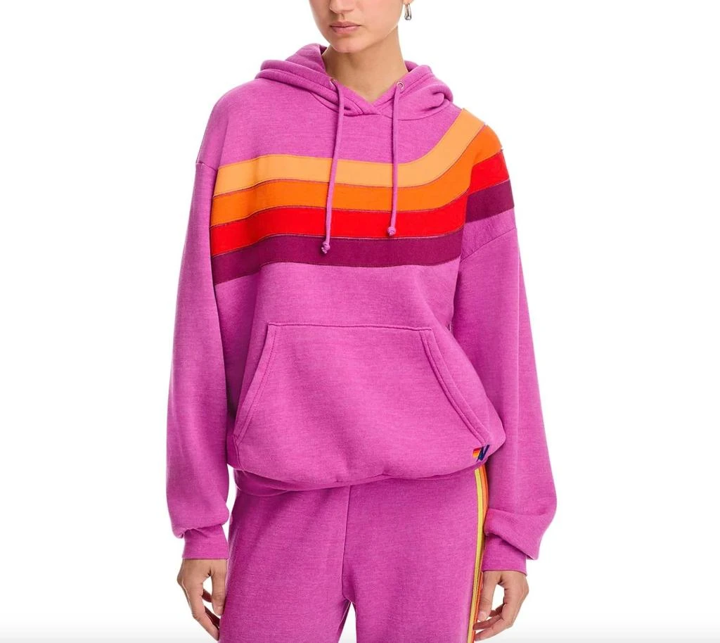 AVIATOR NATION Wave Pullover Hoodie In Magenta 1