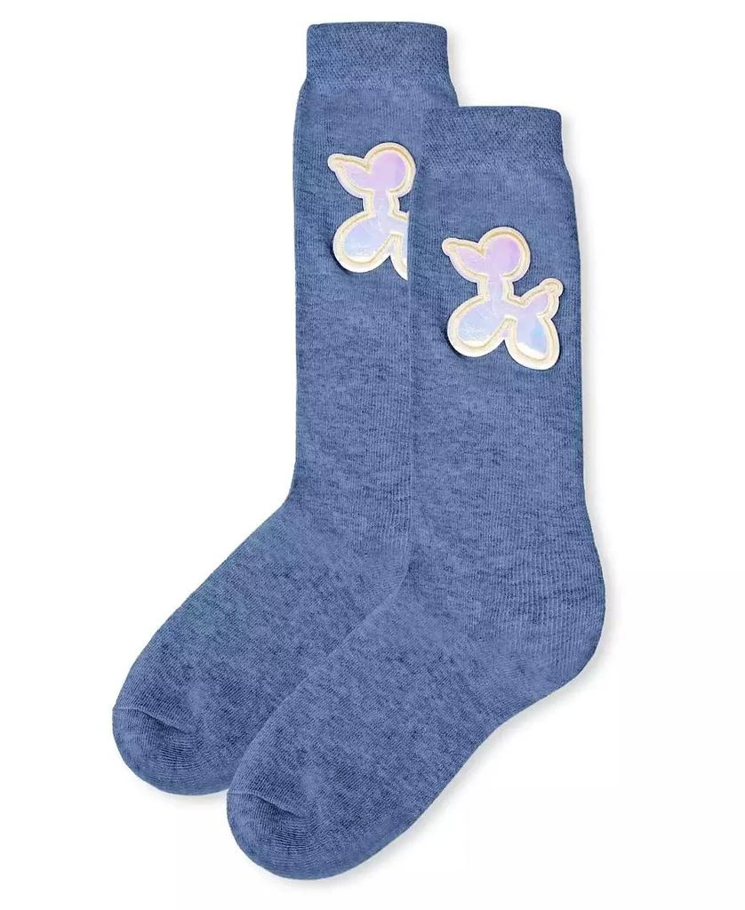 Memoi Big Girls Iridescent Balloon Dog Cotton Blend Knee High Sock 2