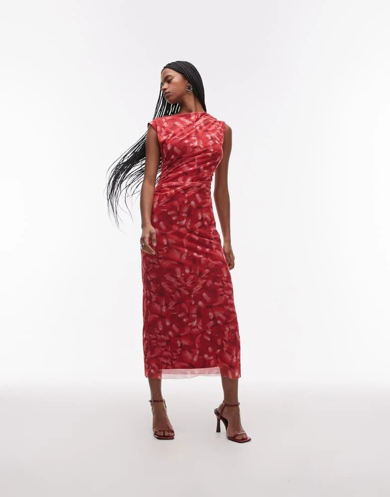 knee length dresses for ladies & Other Stories plisse mesh midi dress in black and white print – VinNews  Recommendations