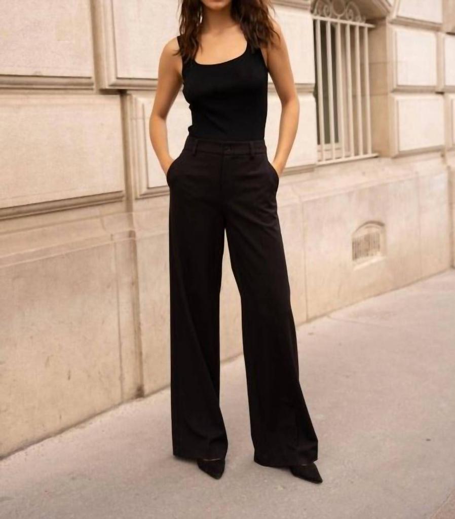 Attentif Attentif - High-Waisted Wide Leg Pants