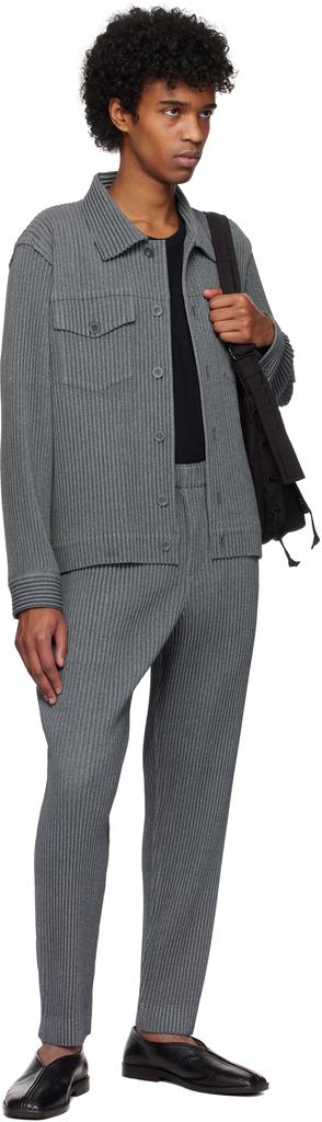 Homme Plissé Issey Miyake Gray Wool Like Light Jacket - Jackets