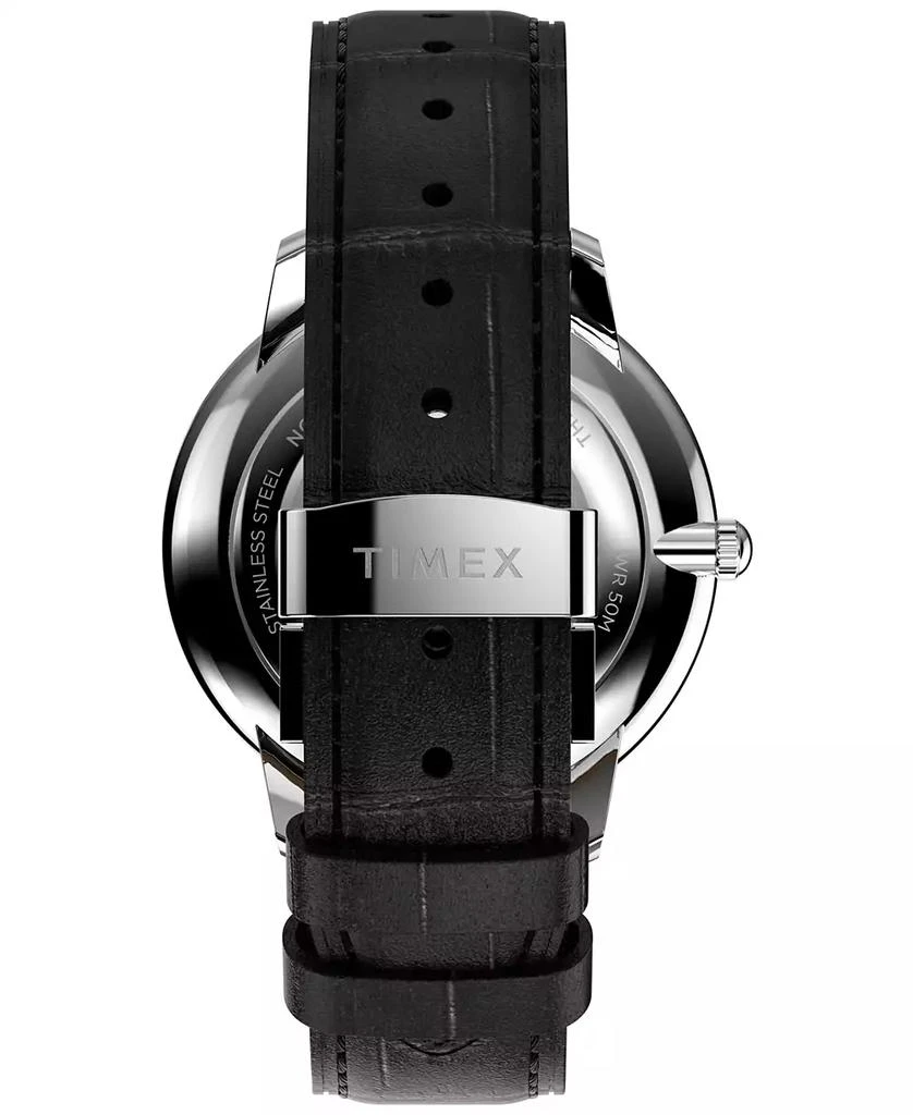 Timex Men's Quartz Analog Black Leather Watch, 39mm 3