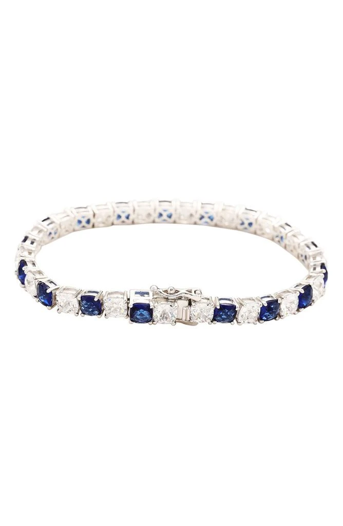Suzy Levian Sapphire & Lab Created White Sapphire Tennis Bracelet 2