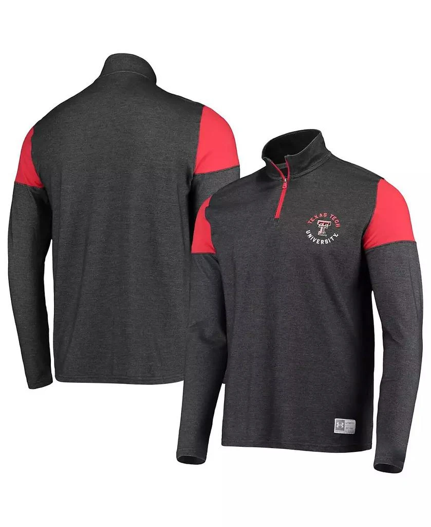 Under Armour Men's Heathered Charcoal Texas Tech Red Raiders Gameday Tri-Blend Quarter-Zip Jacket 2