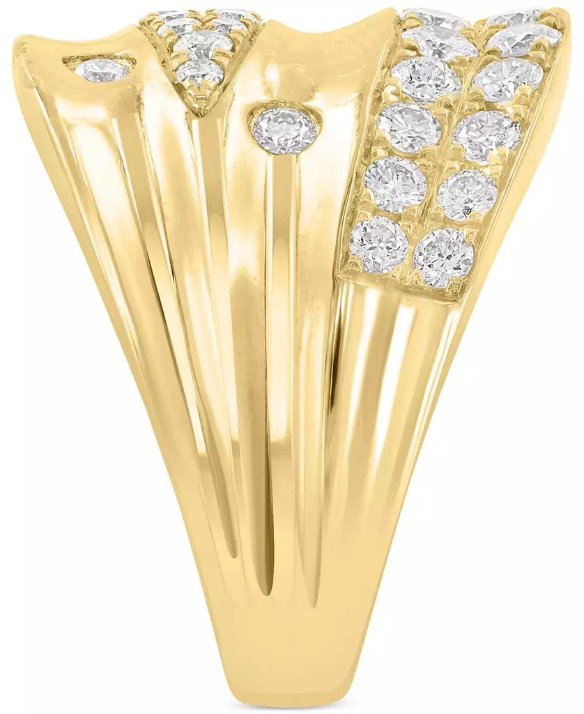 Effy EFFY® Diamond Multirow Wide Statement Ring (1-1/20 ct. t.w.) in 14k Gold 3