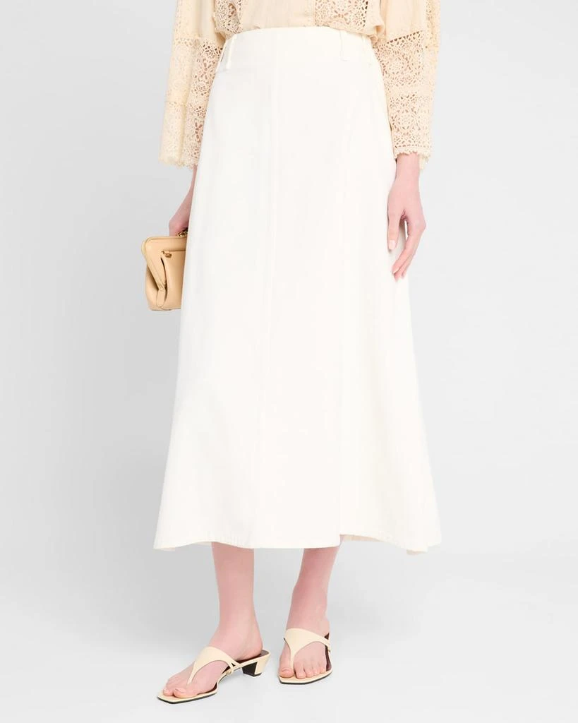 BY MALENE BIRGER Carlas A-Line Organic Cotton Twill Midi Skirt 4