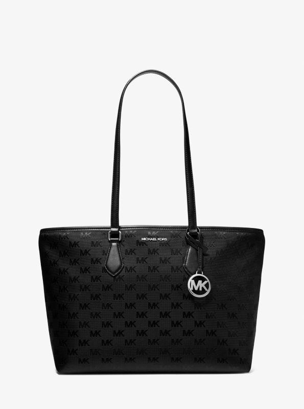 michael_kors Sheila Large Woven Logo Nylon Tote Bag