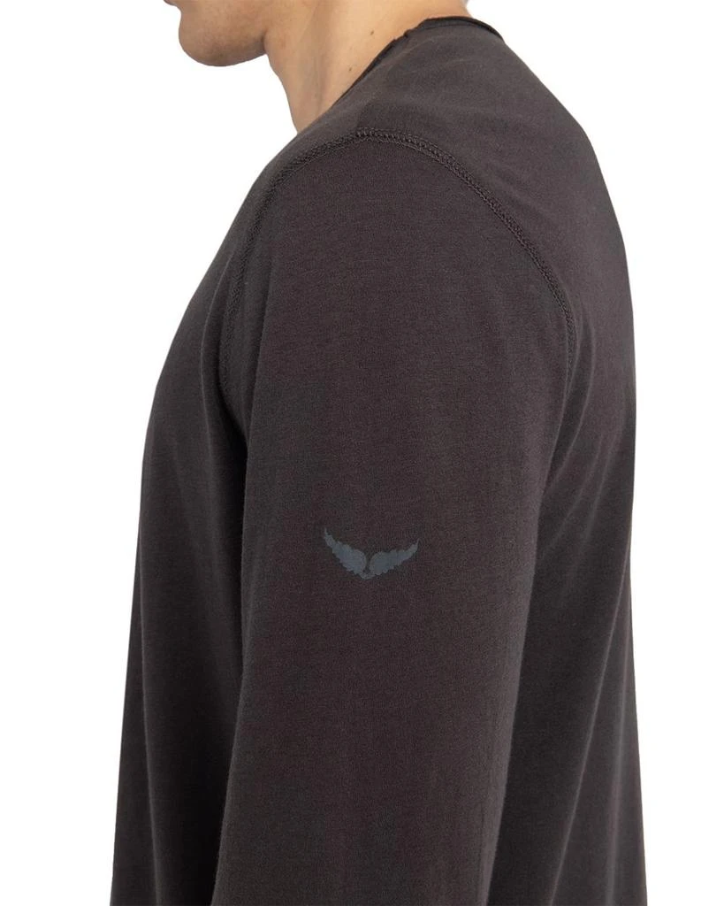 ZADIG & VOLTAIRE Monastir Long Sleeve Split Collar Tee 6