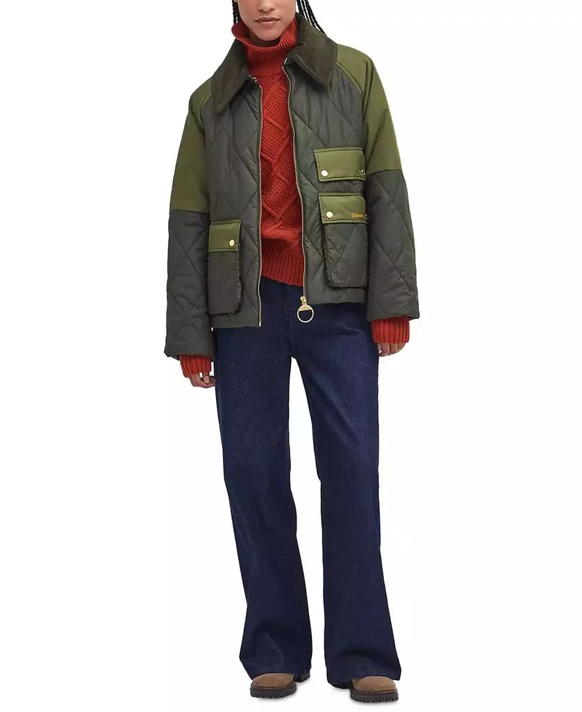 Barbour Women's Milby Quilted Corduroy-Collar Jacket 8