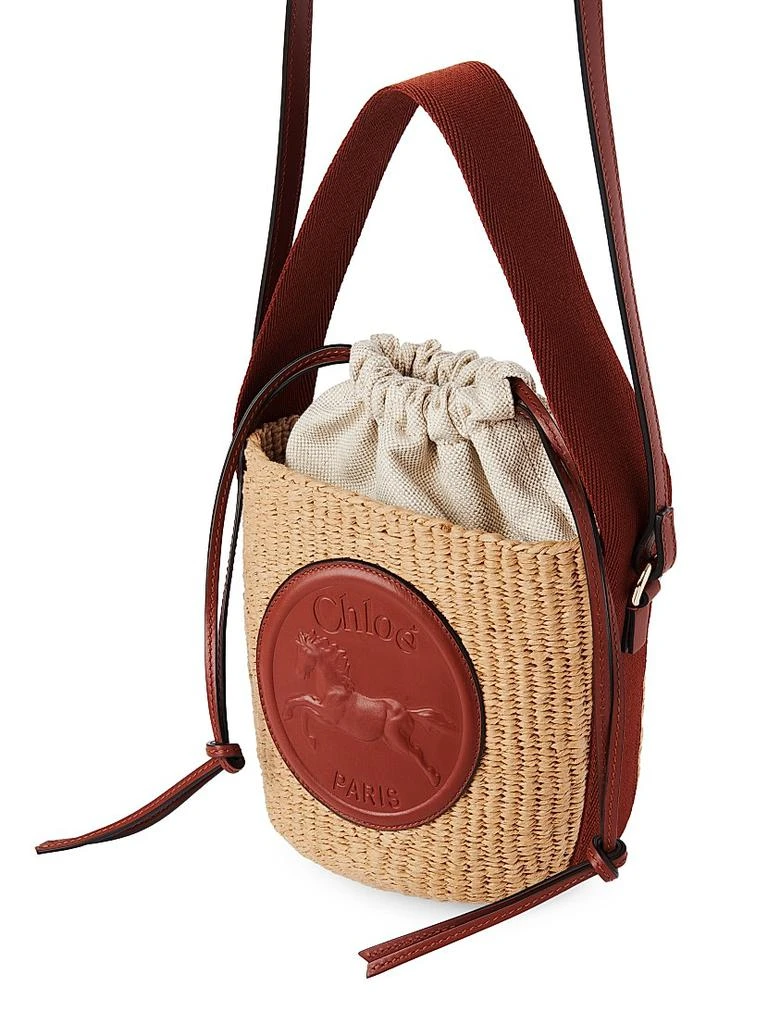 Chloé Small Raffia & Leather Basket Tote Bag 3