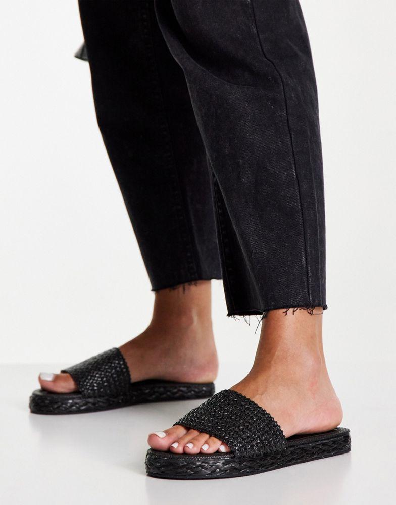 ego Ego Beach Bums woven sliders in black
