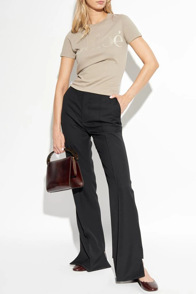 Chloé T-shirt with velvet logo finish 2