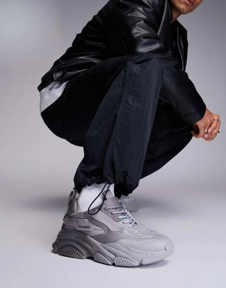 Steve Madden Steve Madden Possess-O chunky trainers in grey fade 1