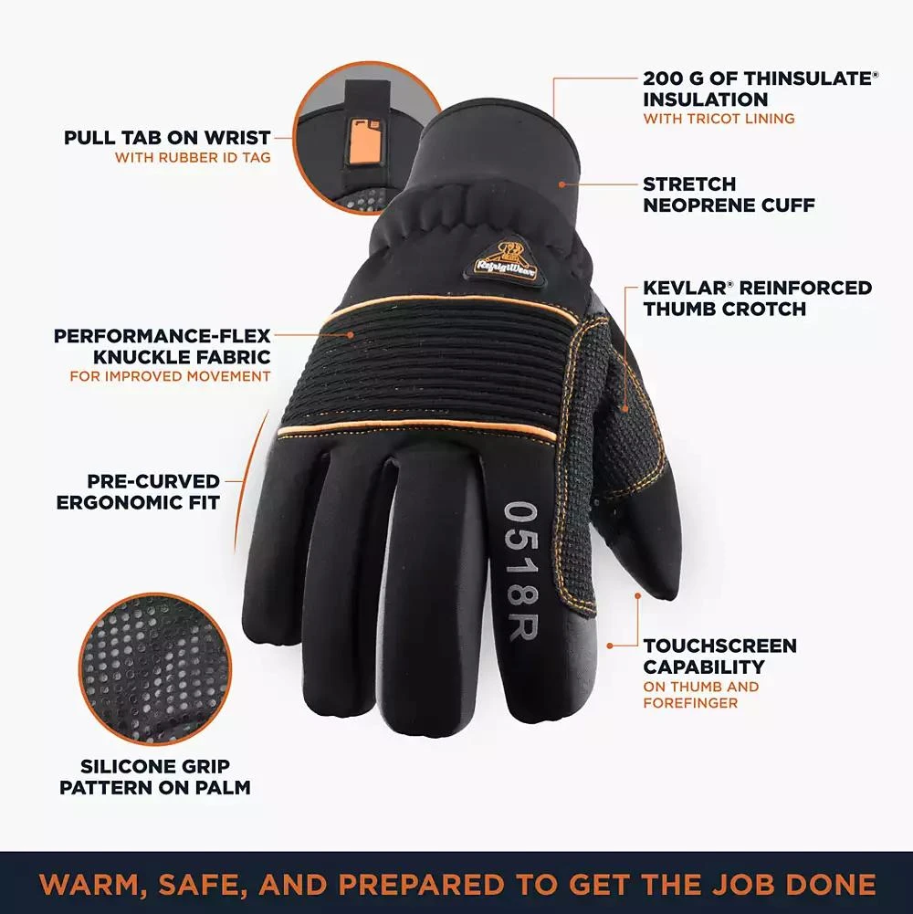 RefrigiWear Men's PolarForce Gloves - Extreme Cold Protection, Touchscreen Compatible, Kevlar Reinforced 3