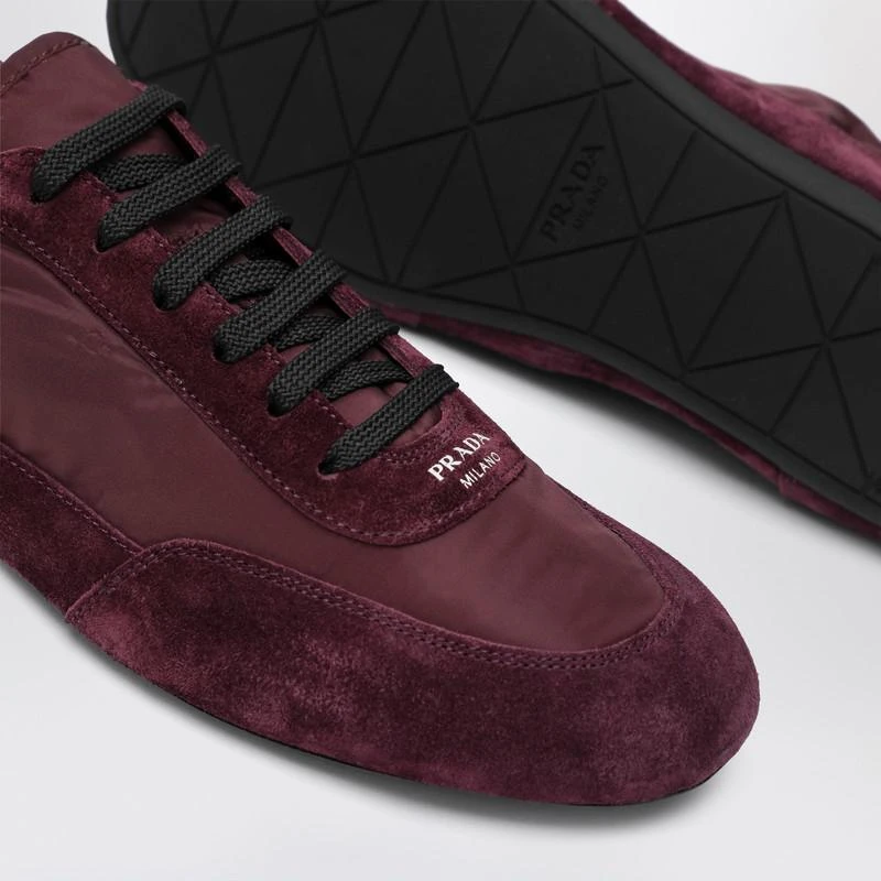 Prada Burgundy Re-Nylon and suede Sneaker Collapse 5