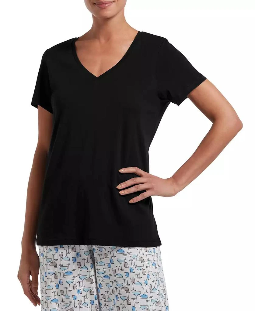 Hue Women's Sleepwell Solid S/S V-Neck T-Shirt with Temperature Regulating Technology 2