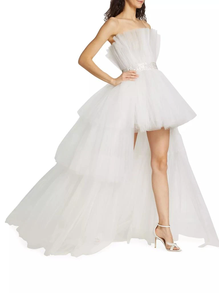 BRONX AND BANCO Anna Strapless High-Low Tulle Gown 4