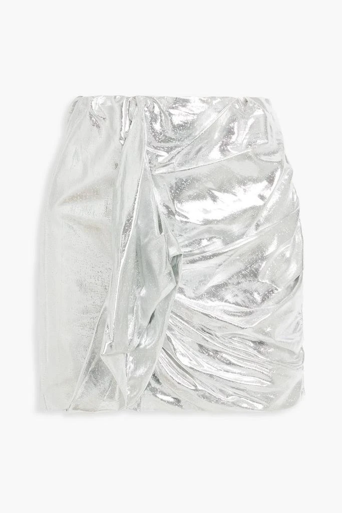 IRO Seiko metallic draped silk-blend mini skirt 1