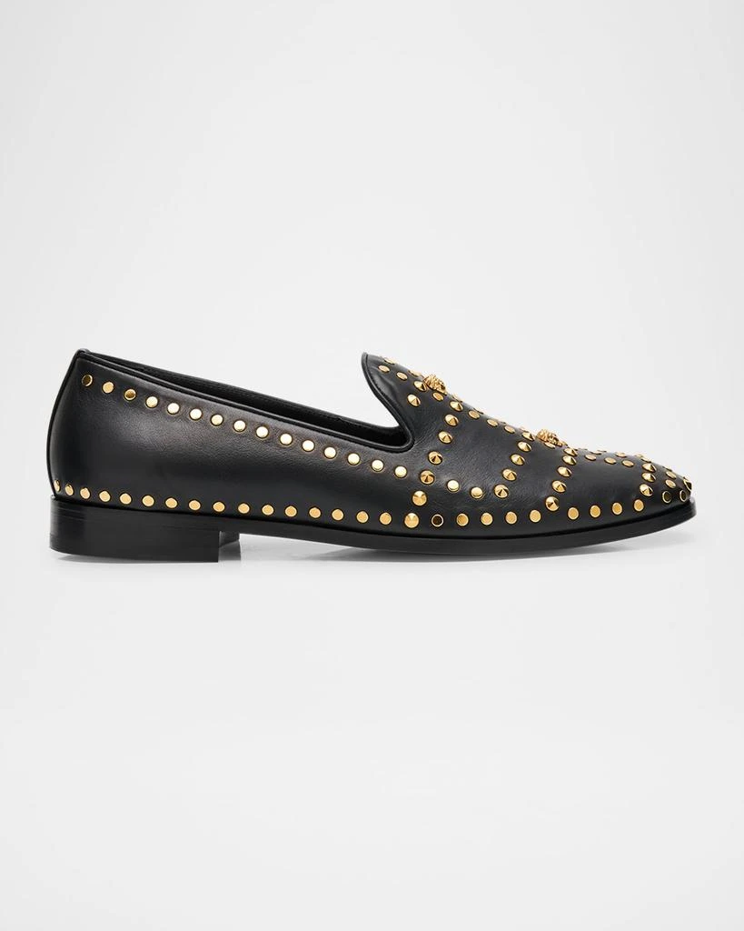 Versace Men's Studded Leather Medusa Smoking Slippers 1