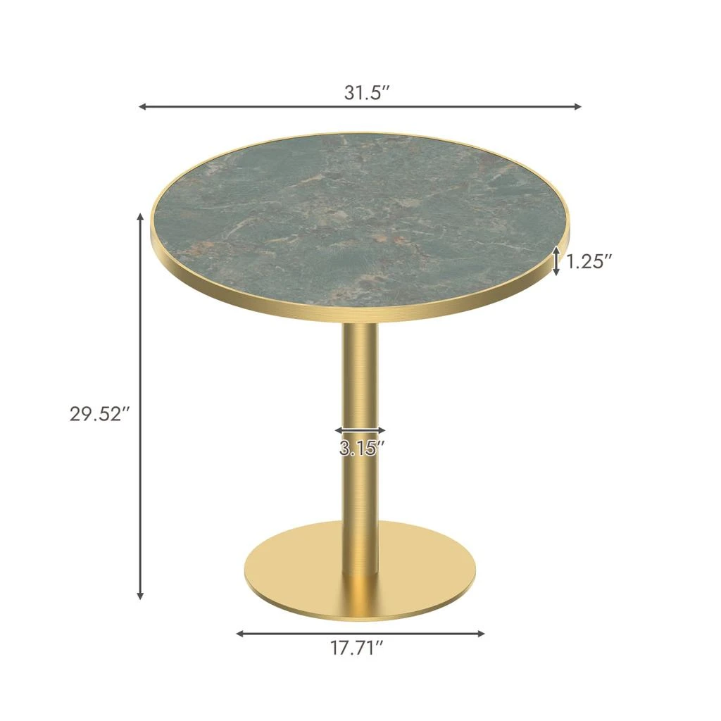 Streamdale Furniture Streamdale Round Modern Dining Table 31.5" Faux Marble Top Bistro Tulip Table 2