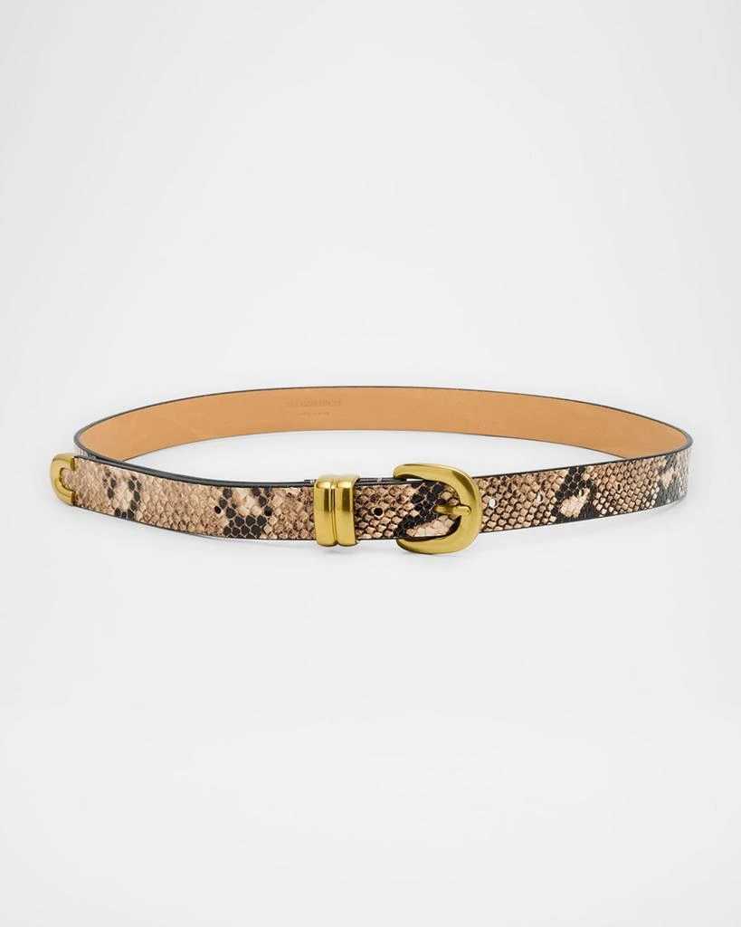 BY MALENE BIRGER Zoilo Snake-Embossed Leather Belt 1