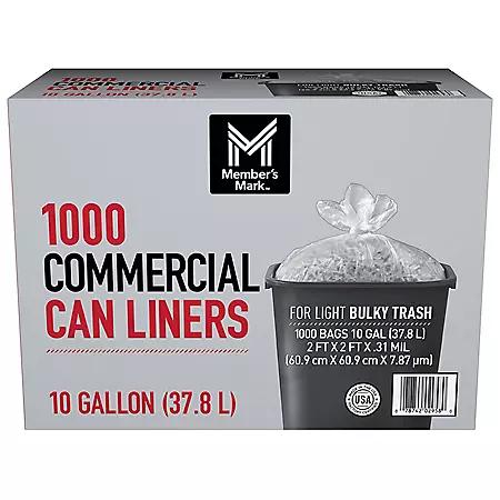 Member's Mark Member's Mark 10 Gallon Commercial Trash Bags 1000 ct.