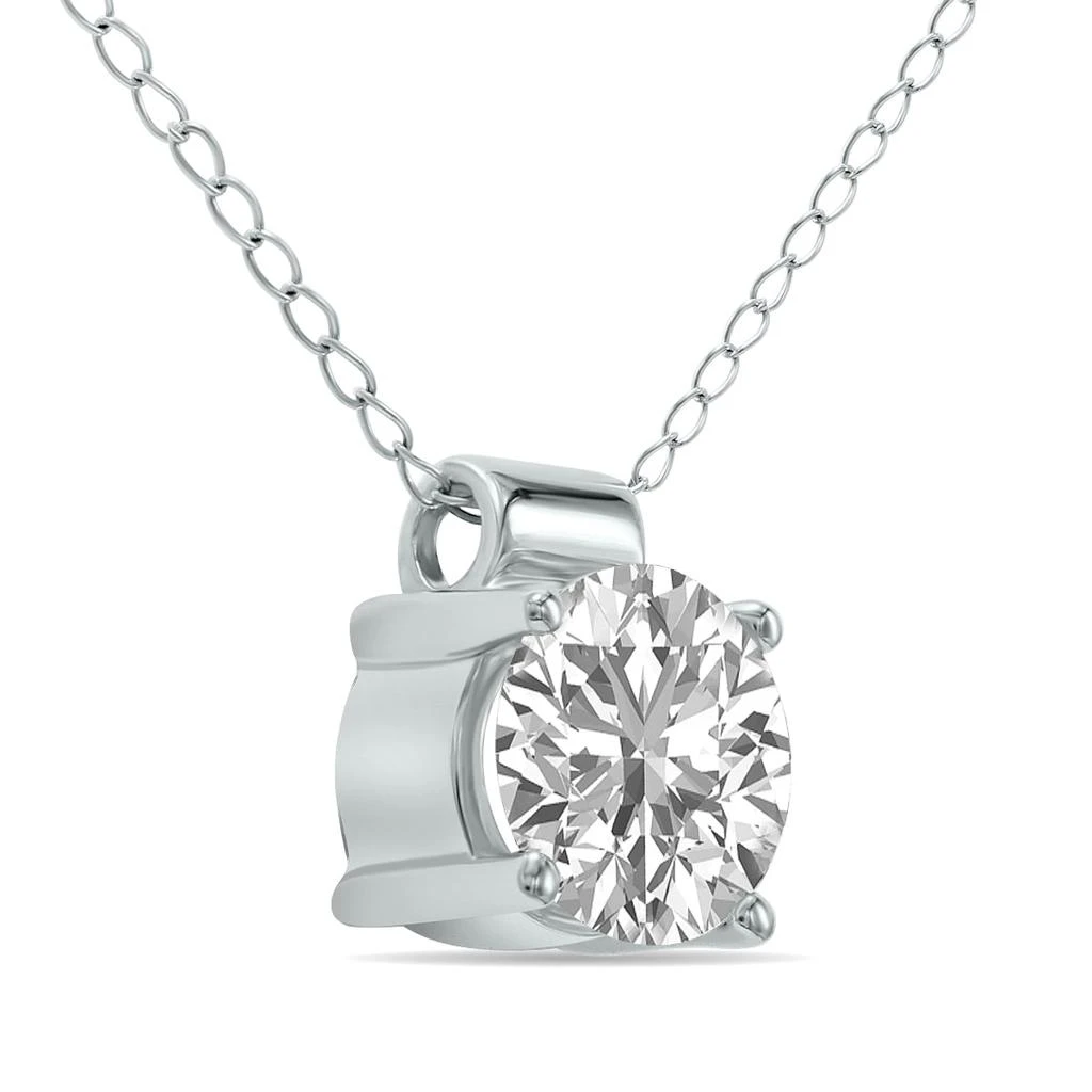 SSELECTS Lab Grown 1 Carat 4 Prong Diamond Solitaire Pendant In 14K White Gold 2