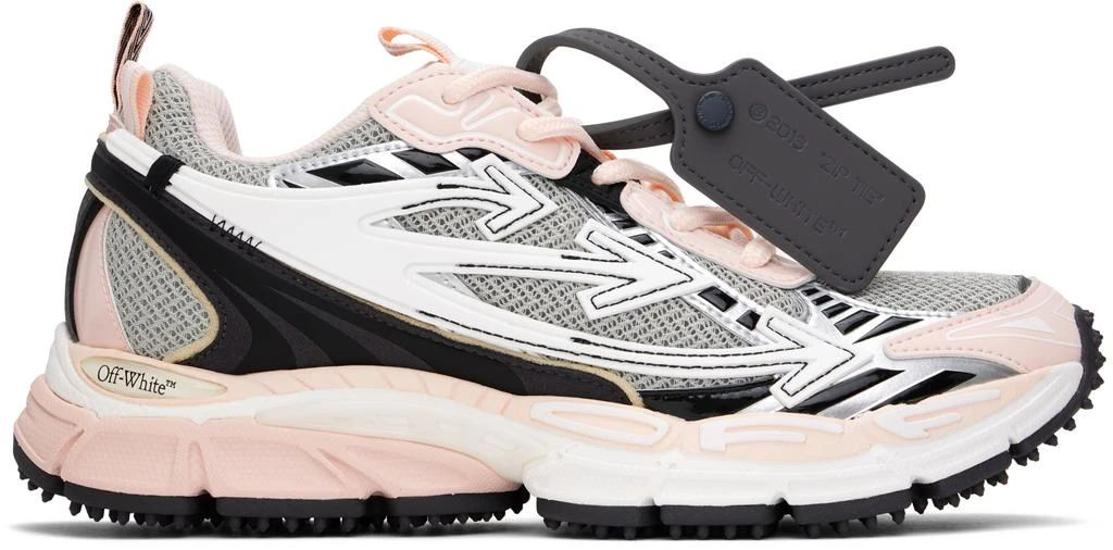 Off-White Gray & Pink Be Right Back Sneakers 1