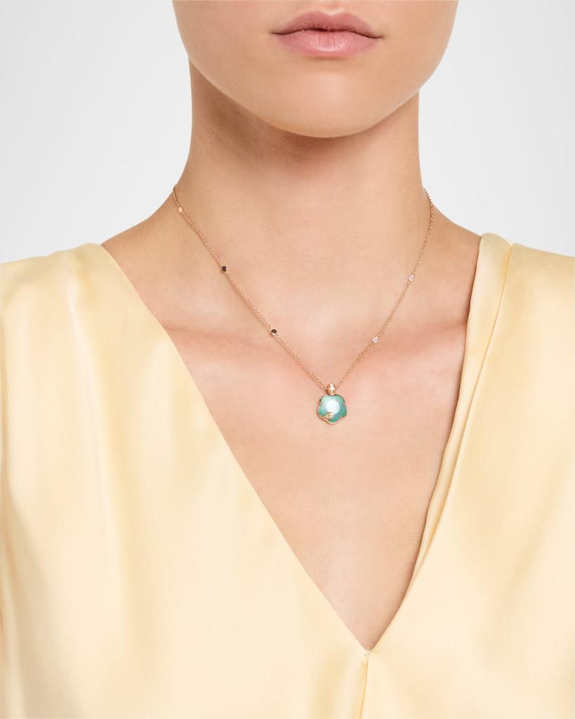 Pasquale Bruni Ton Joli 18K Rose Gold Diamond Necklace with Green Agate