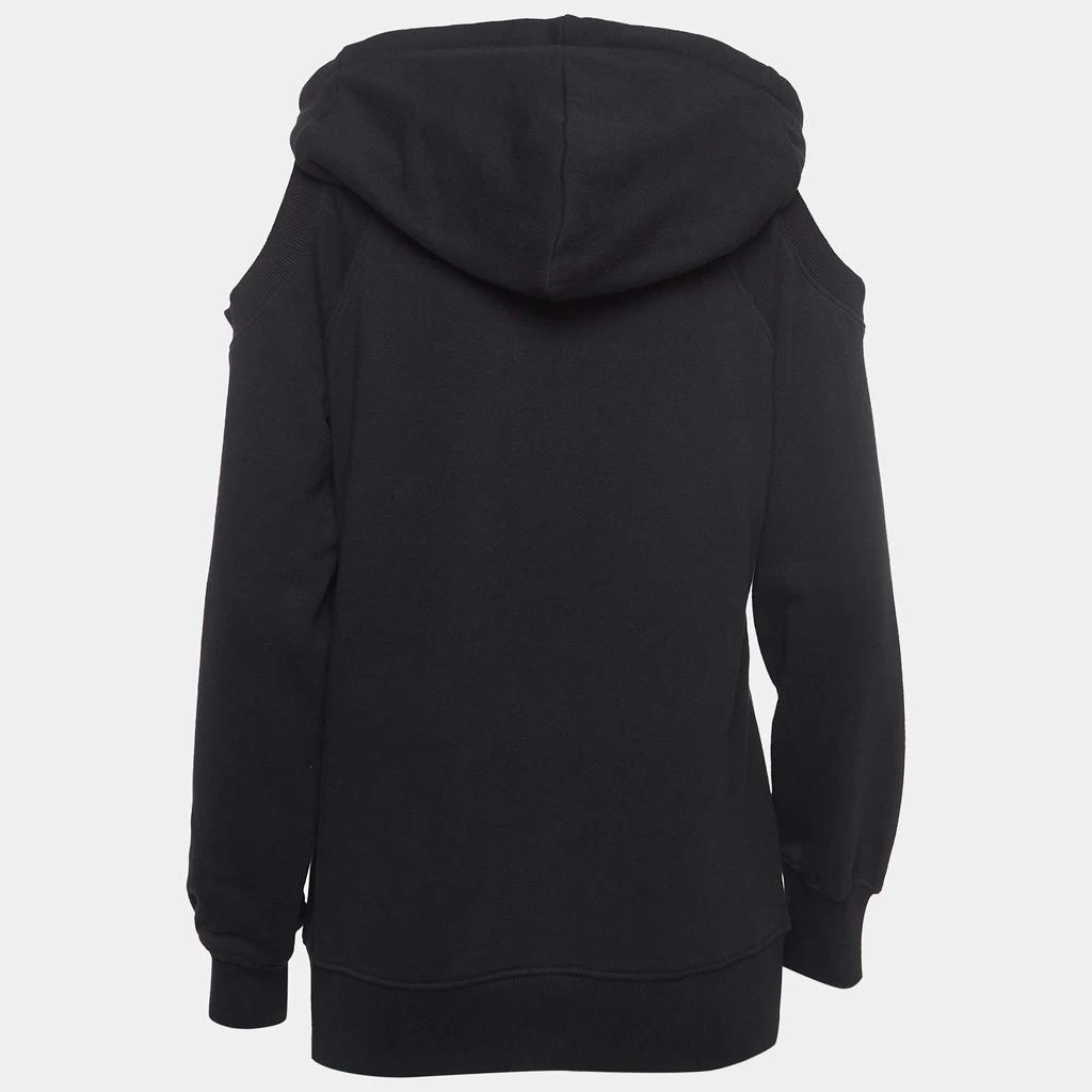 Versace Versace Jeans Couture Black Logo Print Cotton Cold Shoulder Hooded Sweatshirt S 2