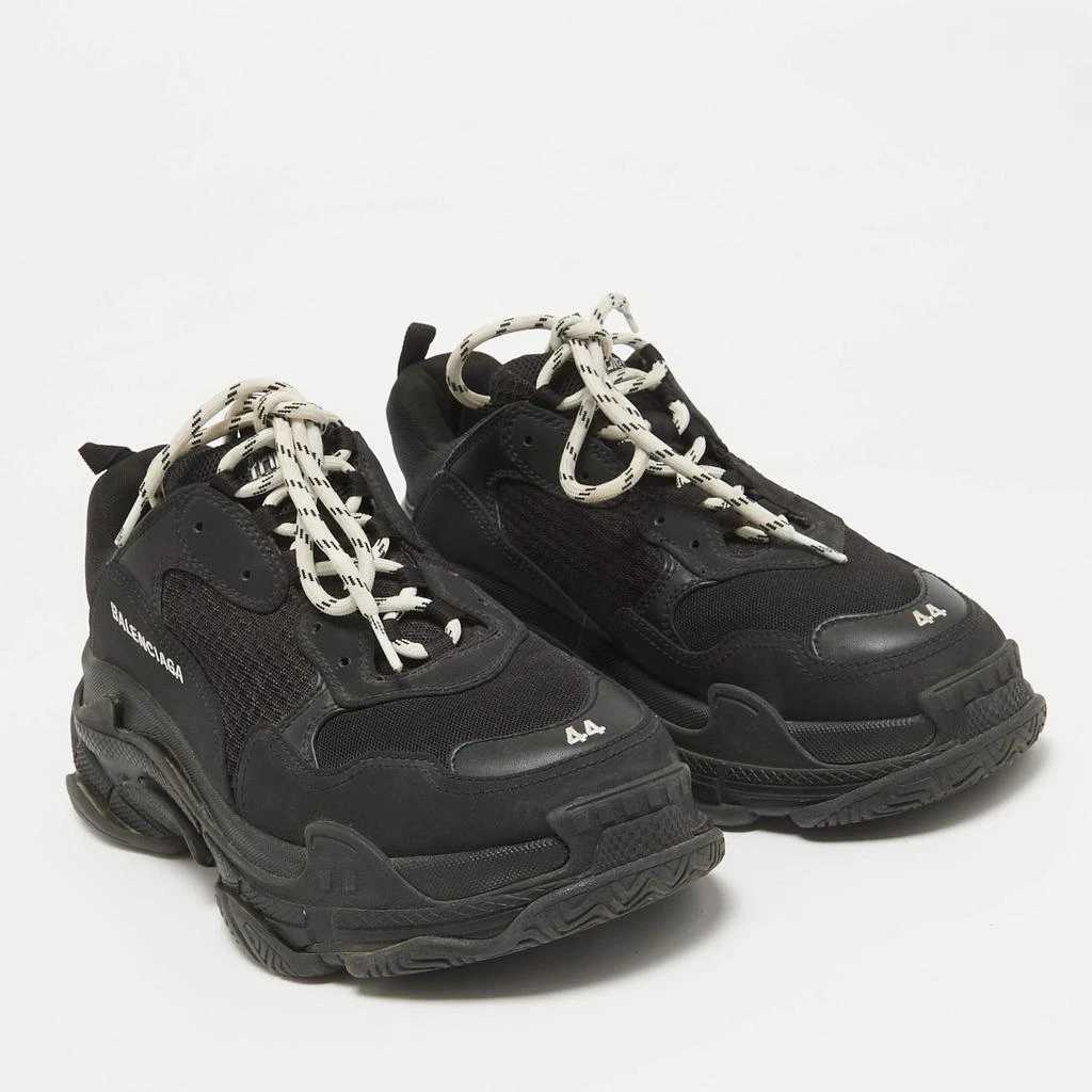 Balenciaga Balenciaga Black Leather and Mesh Triple S Sneakers Size 44 4