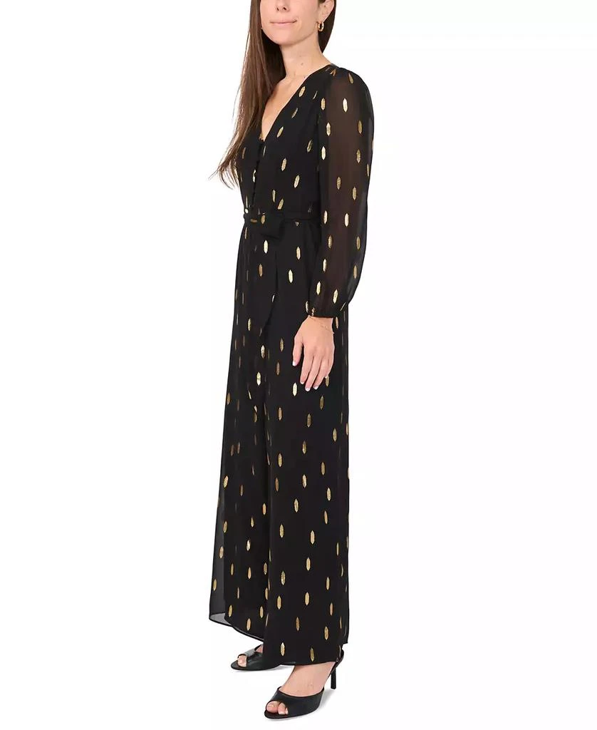 MSK Petite Long-Sleeve V-Neck Chiffon Jumpsuit 3