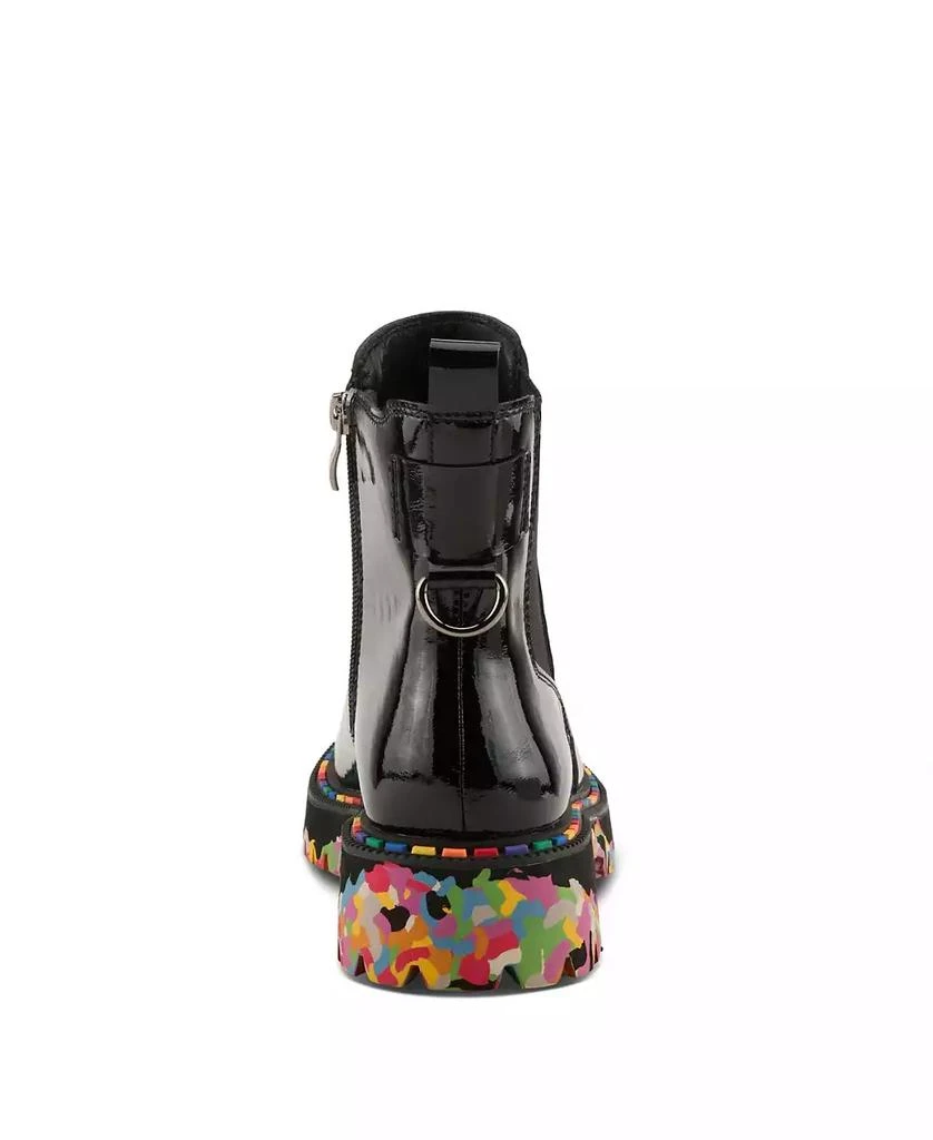 Spring Step Rager Glossy Waterproof Leather Rain Boot with Artistic Outsole and Elastic Side Panels 4