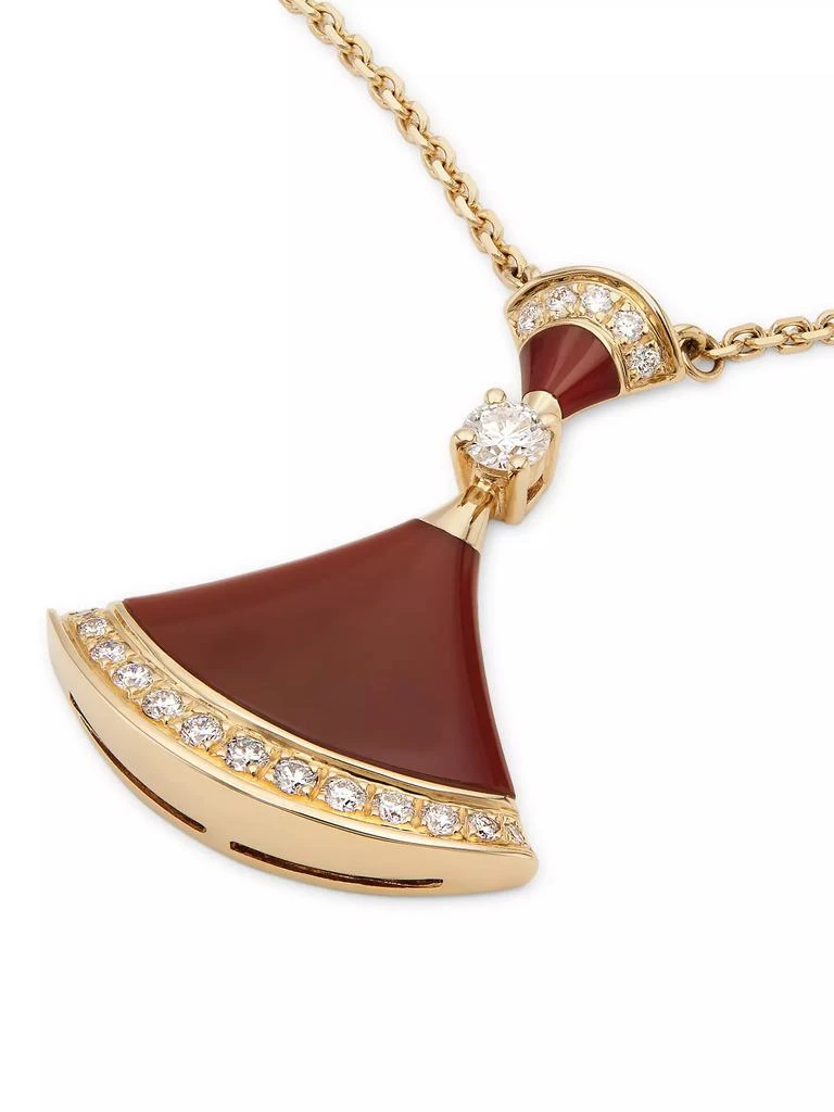 BVLGARI Divas' Dream 18K Rose Gold, Carnelian & Diamond Pendant Necklace 4